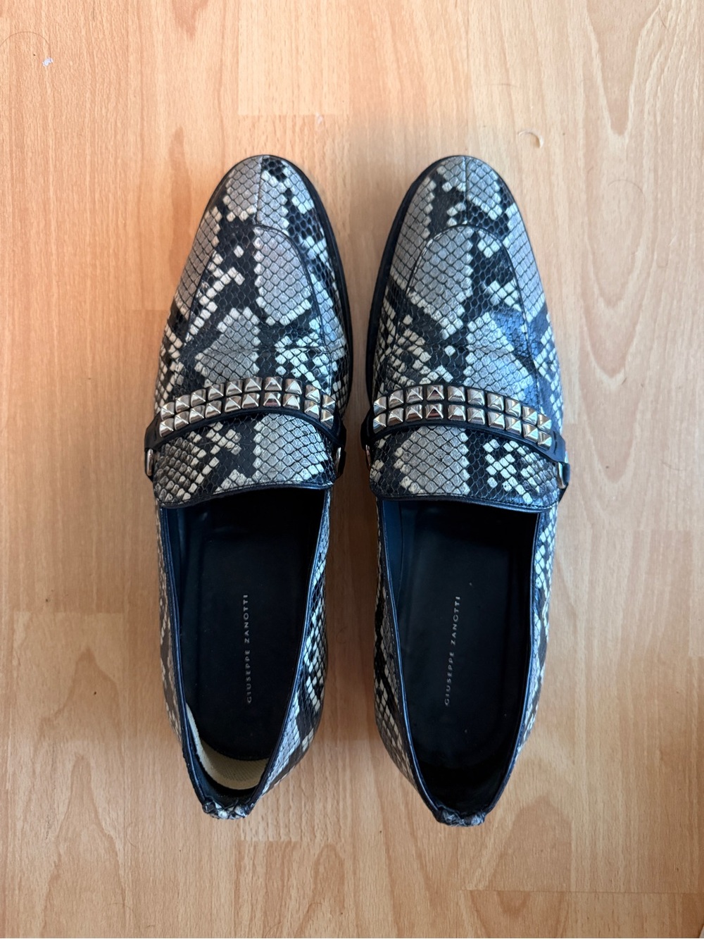 Giuseppe Zanotti Men's Snake-Print Studded Loafers